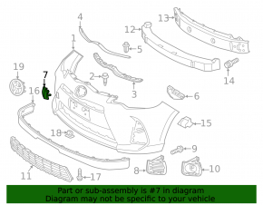 Заглушка буксировочного крюка переднего бампера Toyota Prius C 12-14