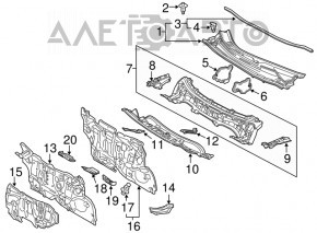 Поддон дворников металл Lexus CT200h 11-17