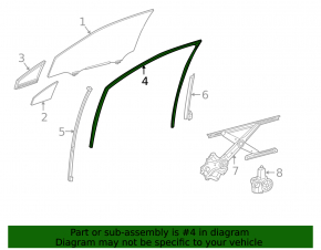 Garnitura sticla fata dreapta Lexus RX350L RX450hL 18-22