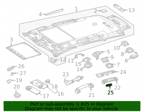 Плафон освещения задний левый Mercedes W167 GLE 350 450 20-21 серебро, в ручке