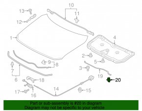 Кронштейн защелка опоры капота Mazda 6 14-21