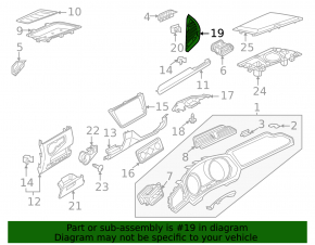 Накладка передней панели боковая правая  VW Tiguan 18-24 черная