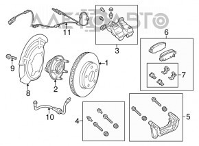 Шланг тормозной задний правый Jeep Cherokee KL 19-23 AWD