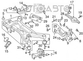 Подрамник задний Audi Q3 8U 15-18 AWD, ржавый, порваны 2 С/Б