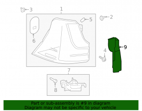 Ornament stop aripă exterioară spate stânga pentru Lexus LX570 16-21.