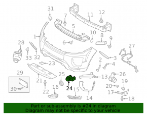 Парктроник переднего бампера Land Rover Range Rover Evoque 16-19 рест
