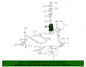 Arcul de suspensie frontal stânga Toyota Sienna 11-14 FWD, rigiditate albastru-alb