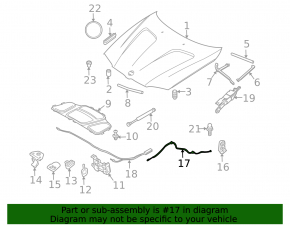 Трос открывания замка капота задний BMW X3 E83 03-10