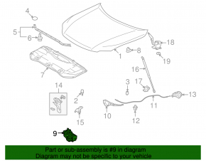 Замок капота Lexus RX350 RX450h 10-15