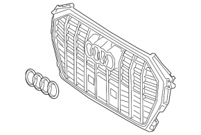 Решетка радиатора grill в сборе Audi Q3 19-24 без эмблемы