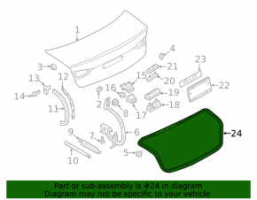 Уплотнитель крышки багажника Audi A3 8V 15-20 4d
