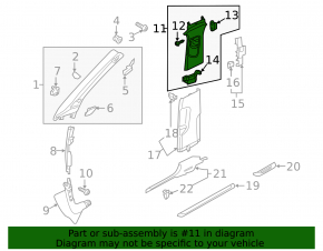 Накладка центральной стойки верхняя ремень левая Audi A3 8V 15-16 4d серая