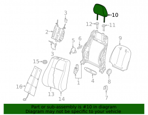 Подголовник передний правый Audi A3 8V 15-20 4d, 5d, кожа, черный