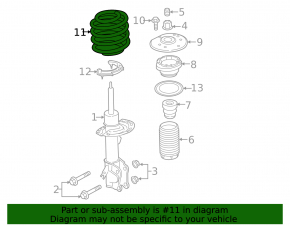 Пружина передняя левая Ford Fusion mk5 13-20 hybrid, plug-in жесткость красн