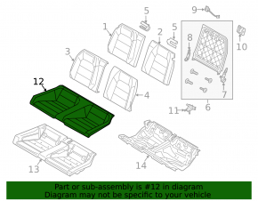 Задний ряд сидений 2 ряд Ford Mustang mk6 15-17 купе, ткань