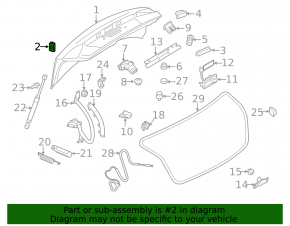 Отбойник крышки багажника левый Audi A4 B8 13-16 рест, на крышке, задний