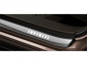 Накладка порога наружная задняя левая Infiniti QX50 22-22 хром с подсветкой