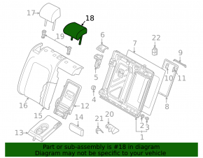 Подголовник 2 ряда центральный Volkswagen ID.4 21-22 кожа черная