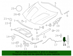 Ручка открытия замка капота салонная BMW X3 F25 11-17