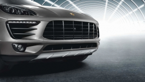 Накладка губы переднего бампера Porsche Macan 15-21 хром
