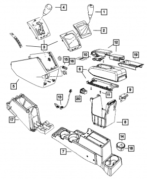 Подлокотник Jeep Compass 11-16 кожа, черный
