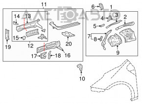 Panou lateral dreapta față pentru Toyota Prius 50 16-22 pe caroserie, negru