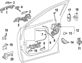 Ручка двери внешняя передняя левая Lexus RX350 RX350h RX450h+ RX500h 23-26 keyless, Sonic chrome