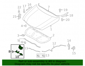 Замок капота Hyundai Sonata 11-15 hybrid