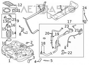 Топливный бак Hyundai Sonata 20-23 2.5