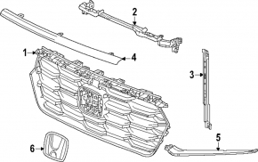 Эмблема решетки радиатора grill Honda Pilot 23-26 With surround view