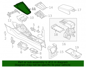 Накладка центральной консоли Audi A3 22-26 серая, царапины