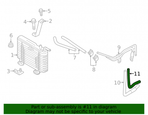 Țeavă inferioară de răcire a radiatorului de ulei Mitsubishi Outlander 17-20, 2.4, tip 2