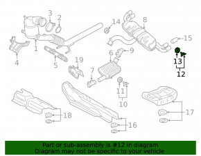 Кронштейн глушителя задний левый VW Atlas 18-23 2.0T, 3.6