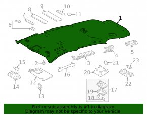Обшивка потолка Toyota Rav4 13-15 без люка серая
