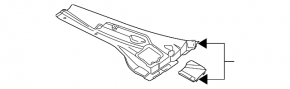 Grila stergatoarelor din plastic, 2 piese, Nissan Murano z50 03-08