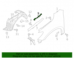 Garnitura grila stergatorului dreapta Nissan Pathfinder 13-20