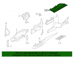 Накладка подторпедная ноги пассажира Ford Escape MK4 20-26 черная