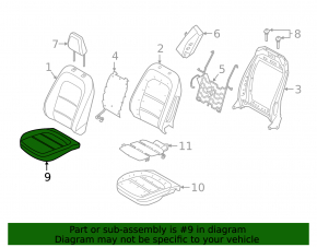 Обшивка водительского сидения нижняя Ford Escape MK4 23-26 кожа черная с перфорацией