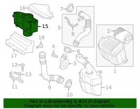 Воздухоприемник в сборе 3 части VW Jetta 11-15 USA 2.0