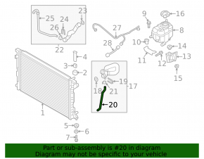 Conductă sistem de răcire stânga Audi Q7 16-19 3.0