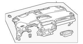 Торпедо передняя панель без AIRBAG Lexus RX350 16-19 черная