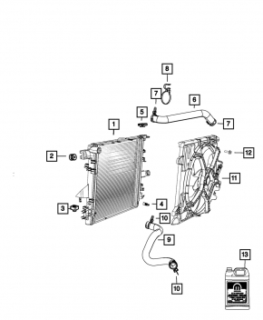 Радиатор охлаждения вода Jeep Wrangler 11-17 3.6