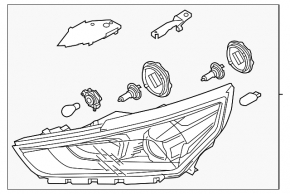 Far dreapta fata nu Hyundai Ioniq 20-22 HEV, PHEV halogen cu capac si prindere