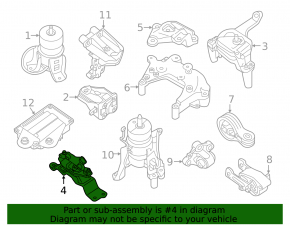 Подушка двигателя левая Nissan Pathfinder 13-14 hybrid