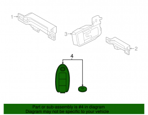 Ключ smart key Nissan Rogue 17-17 4 кнопки