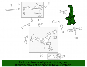 Цапфа передняя правая Toyota Tundra 22-26