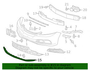 Губа переднего бампера Honda Civic 11-15 2013-15