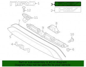 Emblema PHEV pe portbagajul modelului Kia Niro 23-26