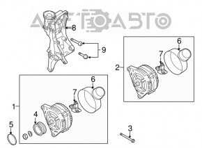 Генератор Audi A4 B8 13-16 рест 2.0T