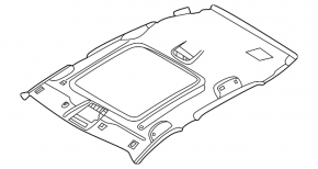 Plafon negru pentru BMW X2 F39 18-23, fără geamuri panoramice